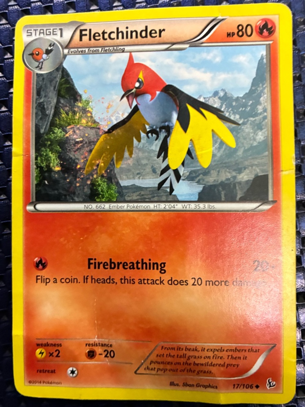 Fletchinder Trading Card - Pokemon
